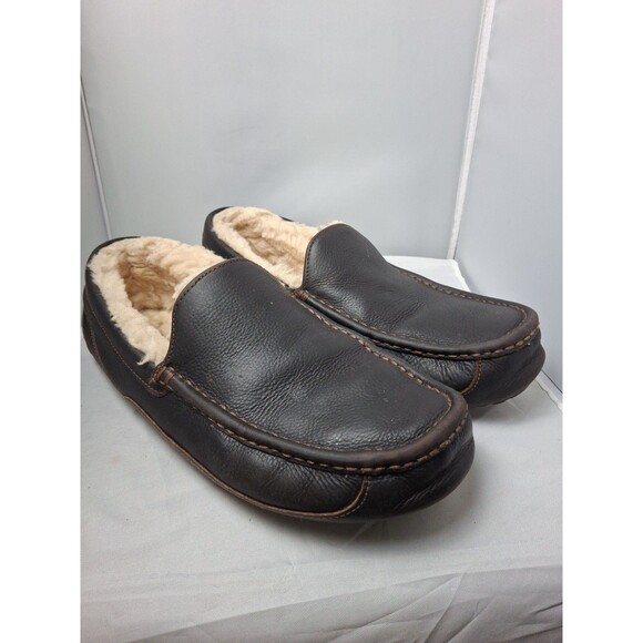 UGG Men\'s Ascot Leather Slipper Brown Size 14 main image 11